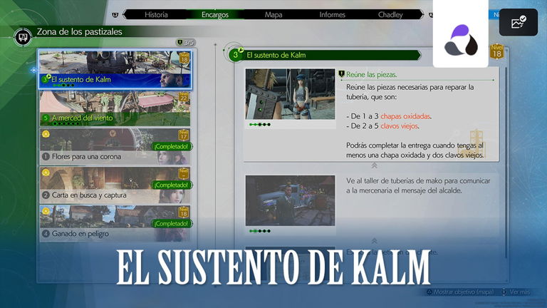 Final Fantasy VII Rebirth: completar El sustento de Kalm y recompensas