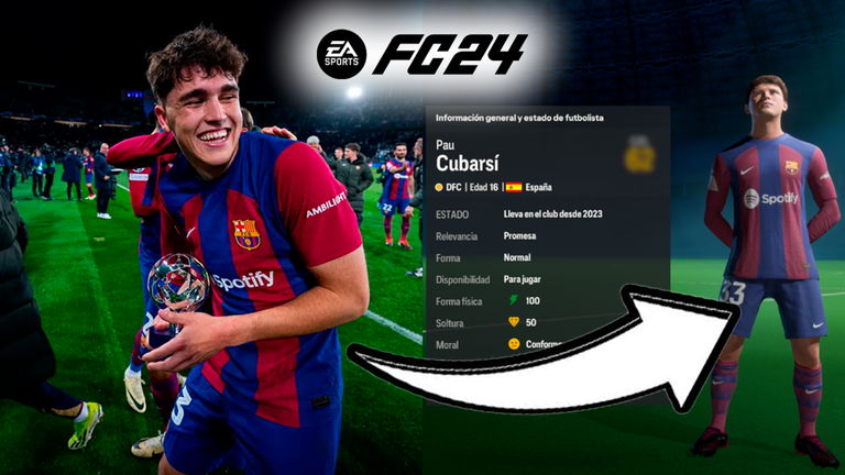 Así es Pau Cubarsí, la nueva estrella del FC Barcelona, en EA Sports FC 24