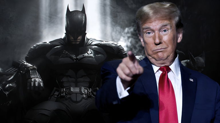 Así fue el surrealista encuentro de Christian Bale como Batman con Donald Trump