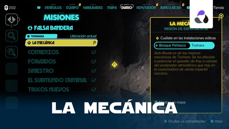 Completar La mecánica en Star Wars: Outlaws y sus recompensas