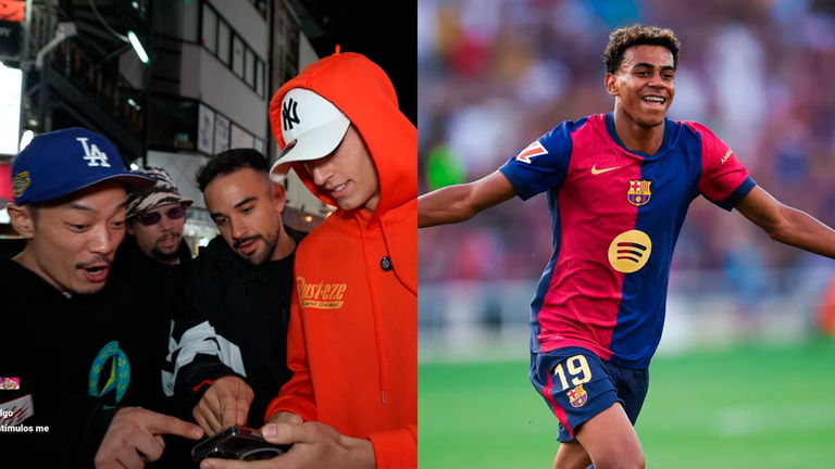 IlloJuan y Plex dejan sin palabras a un japonés fan de Lamine Yamal al enseñarle un vídeo con el futbolista