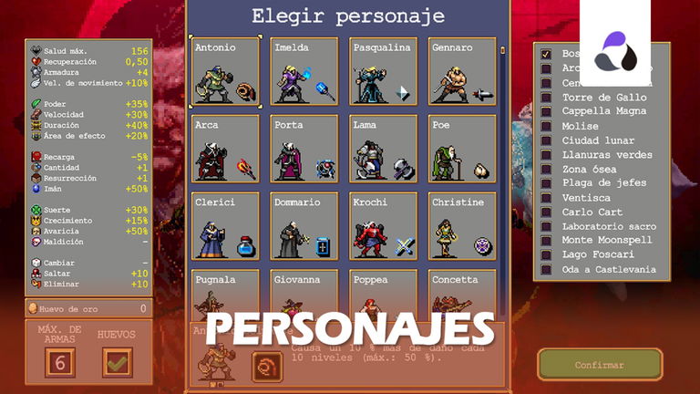 Todos los personajes de Vampire Survivors y cómo desbloquearlos