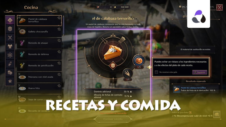 Cocina y recetas principales en Throne and Liberty