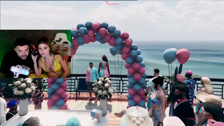 Una pareja de streamers brasileños celebran el "Gender Reveal" de su bebé de una manera muy peculiar: en GTA V