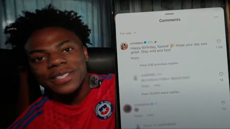 IShowSpeed revela su reacción al recibir la felicitación de cumpleaños de su ídolo, Cristiano Ronaldo