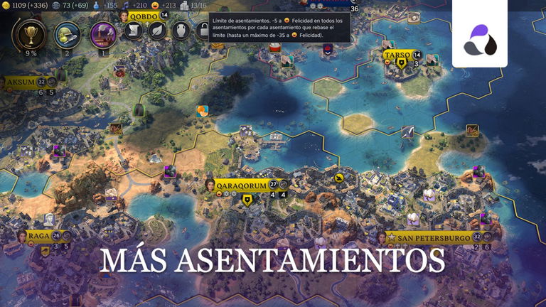 Cómo aumentar el límite de asentamientos en Civilization VII