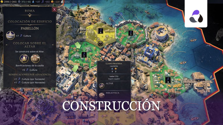 Como construir y sustituir edificios en barrios de Civilization VII