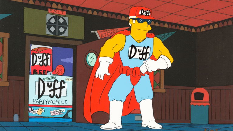 La primera aparición de Duffman fue en un episodio actualmente prohibido