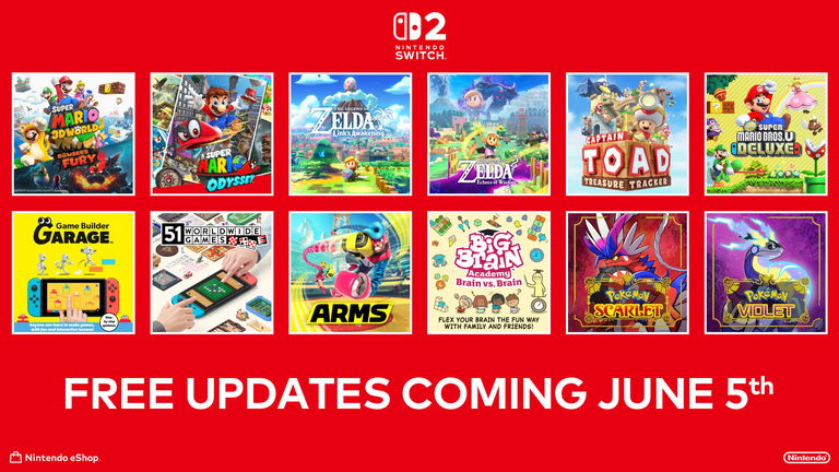 Nintendo confirma la mejora de juegos a Nintendo Switch 2 totalmente gratis mediante retrocompatibilidad