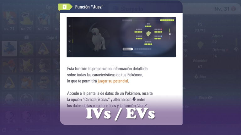 Cómo ver los IVs y EVs de nuestros Pokémon en Leyendas Pokémon: Z-A