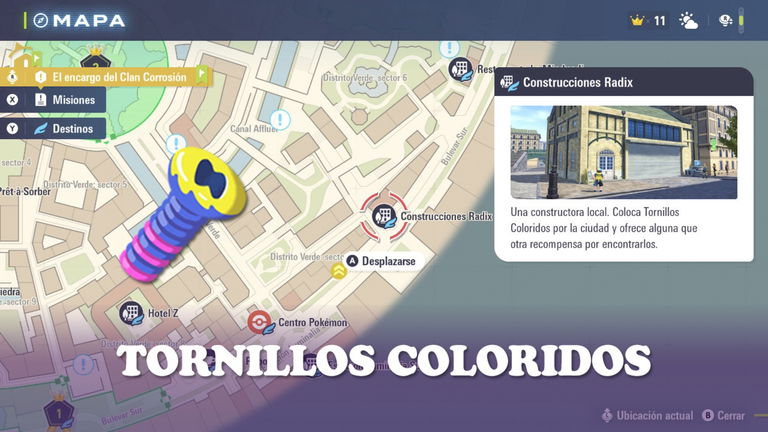 Dónde encontrar Tornillos Coloridos y sus recompensas en Leyendas Pokémon: Z-A