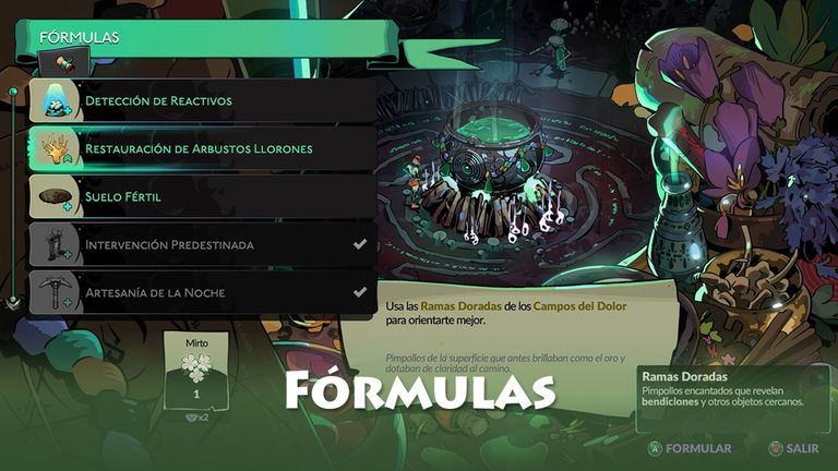Todas las fórmulas del Caldero de Hades 2